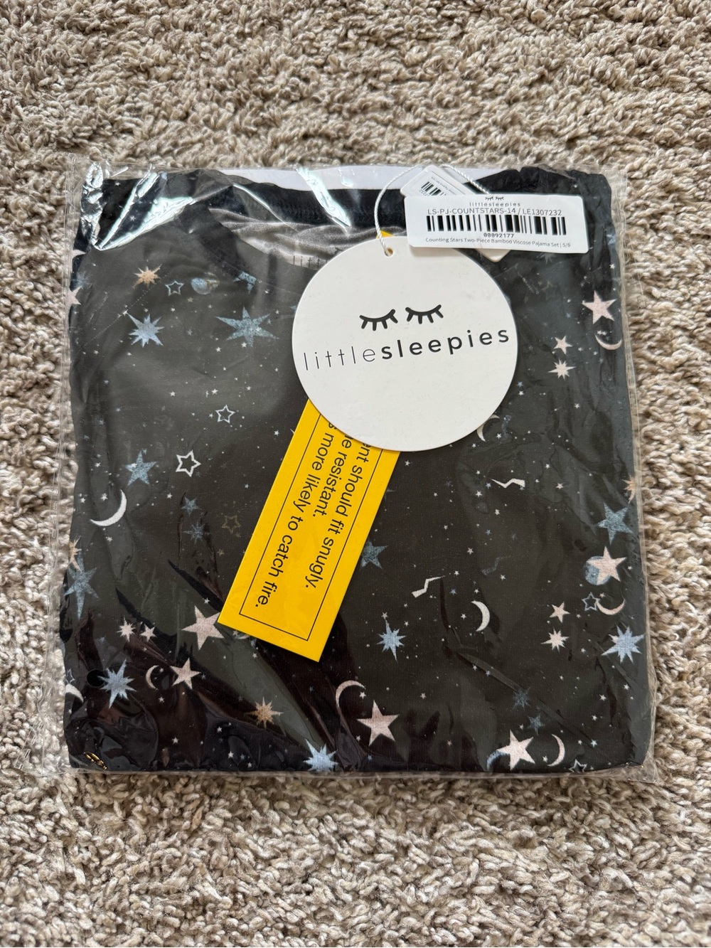 NWT Little Sleepies Counting Stars two piece long sleeve pajama set, 5/6